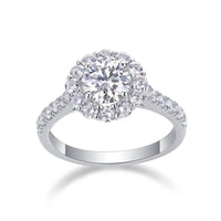 Elegant Moissanite and Cubic Zirconia Geometric Design 925 Sterling Silver Ring - KIAHMILLA