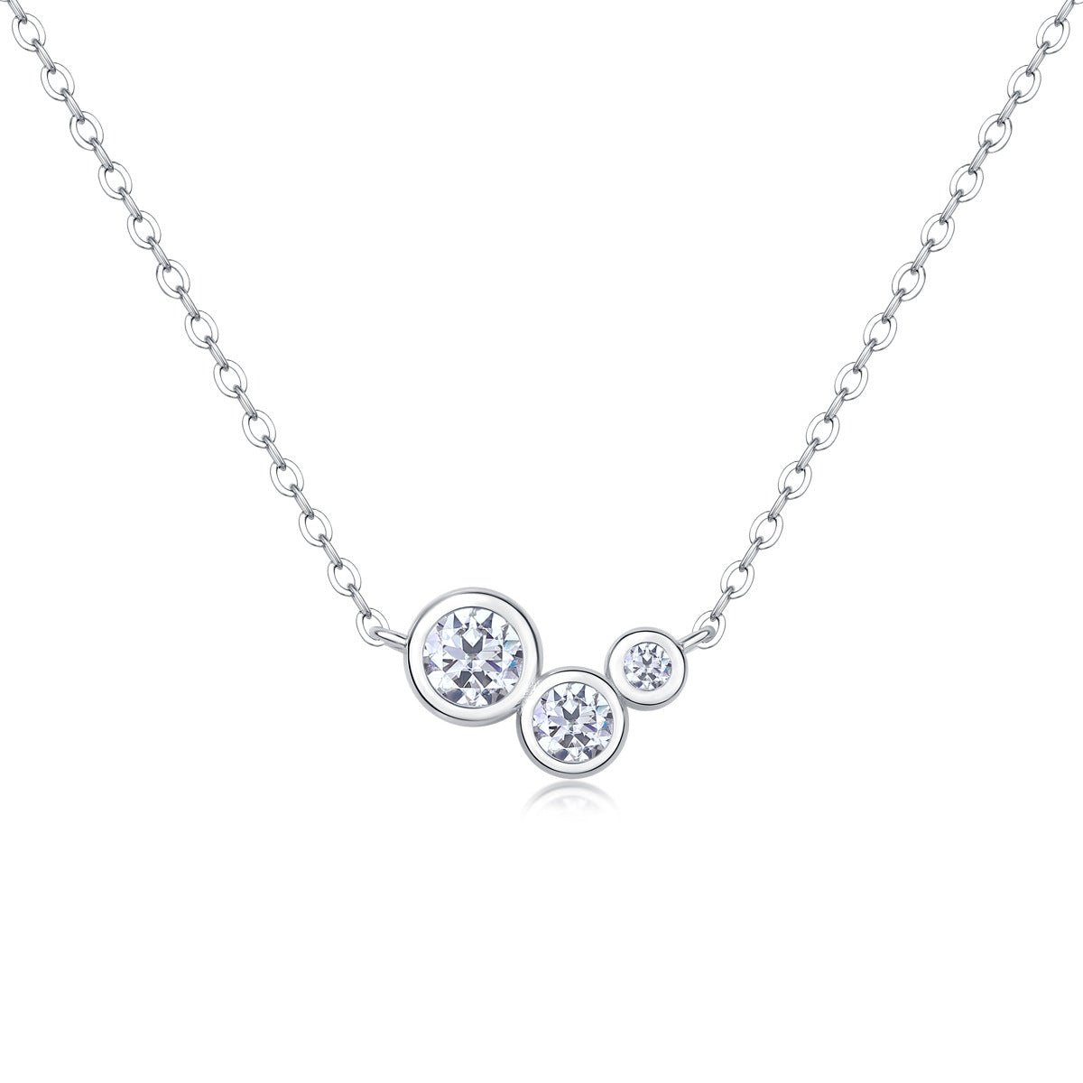 Elegant Moissanite Geometric Design 925 Sterling Silver Pendant Necklace - KIAHMILLA