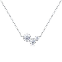 Elegant Moissanite Geometric Design 925 Sterling Silver Pendant Necklace - KIAHMILLA
