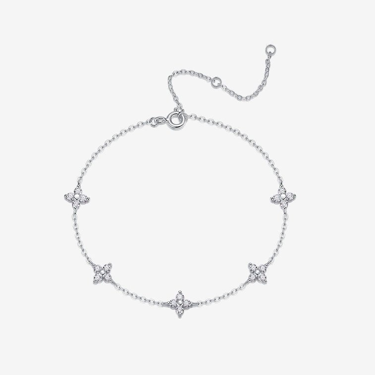 Elegant Moissanite Geometric Star Design S925 Sterling Silver Fashion Bracelet - KIAHMILLA