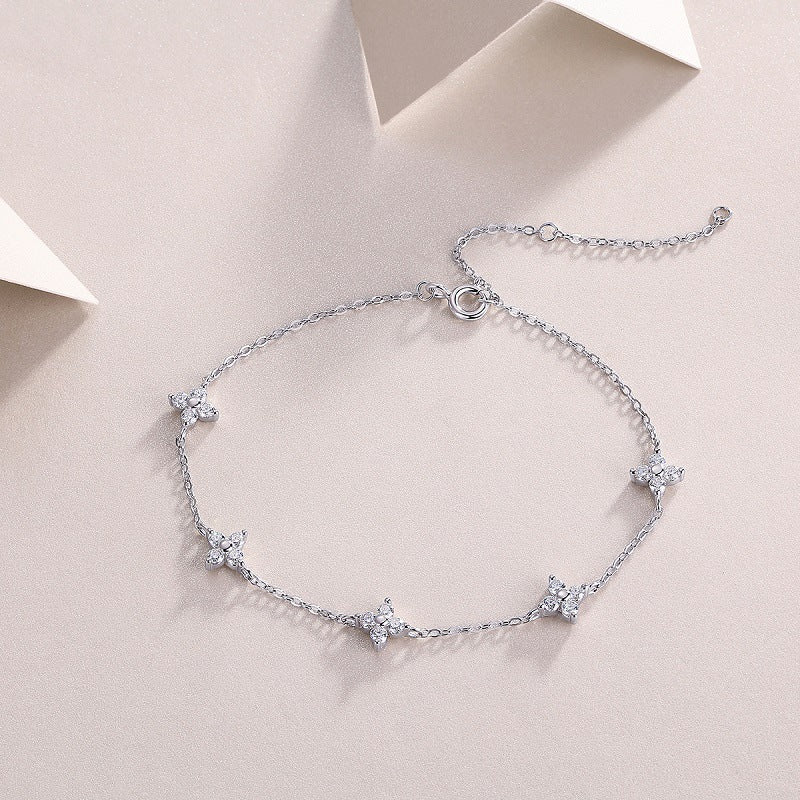 Elegant Moissanite Geometric Star Design S925 Sterling Silver Fashion Bracelet - KIAHMILLA