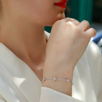 Elegant Moissanite Geometric Star Design S925 Sterling Silver Fashion Bracelet - KIAHMILLA