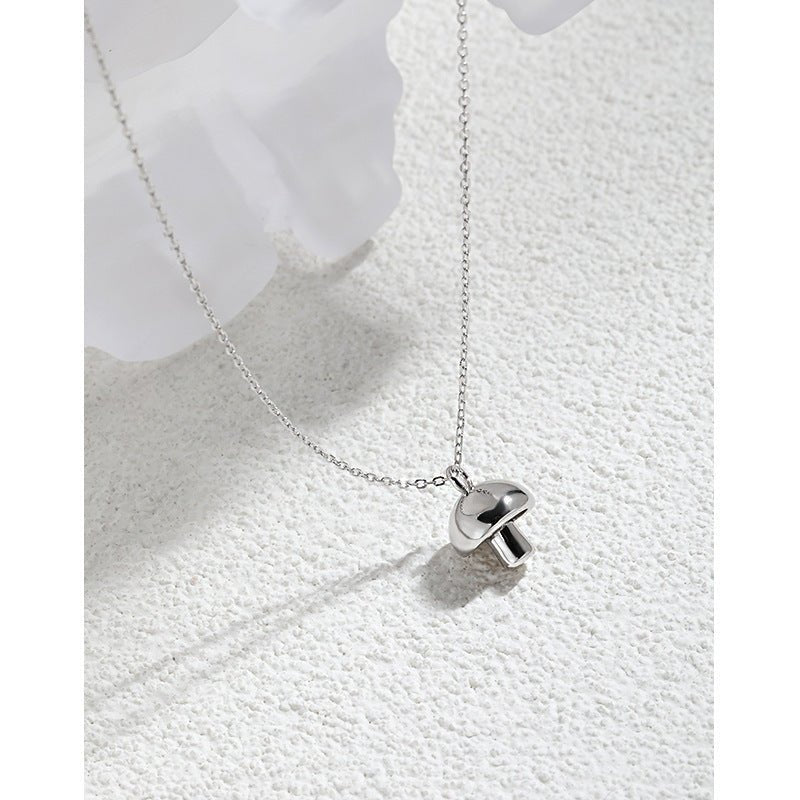 Elegant Mushroom 925 Sterling Silver Chain Pendant Necklace - KIAHMILLA