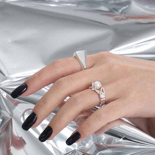 Elegant Natural Pearl Irregular 925 Sterling Silver Adjustable Ring - KIAHMILLA