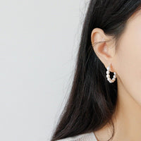 Elegant Natural Pearls Circles 925 Sterling Silver Hoop Earrings - KIAHMILLA