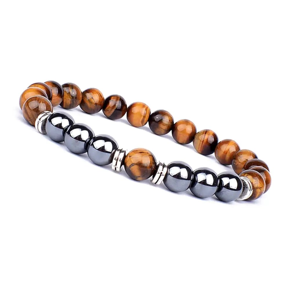 Elegant Natural Stone Bracelet: Tiger Eye & Agate - Coolpeacock
