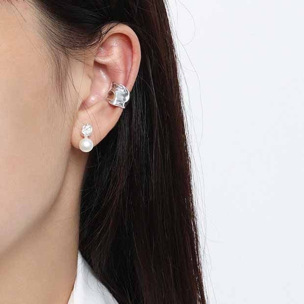 Elegant Round Natural Cultured Pearl 925 Sterling Silver Stud Earrings - KIAHMILLA