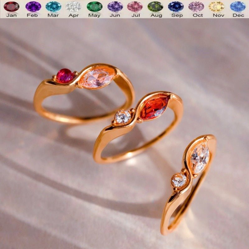 Elegant Wave Birthstone Ring - KIAHMILLA