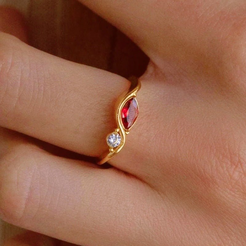 Elegant Wave Birthstone Ring - KIAHMILLA