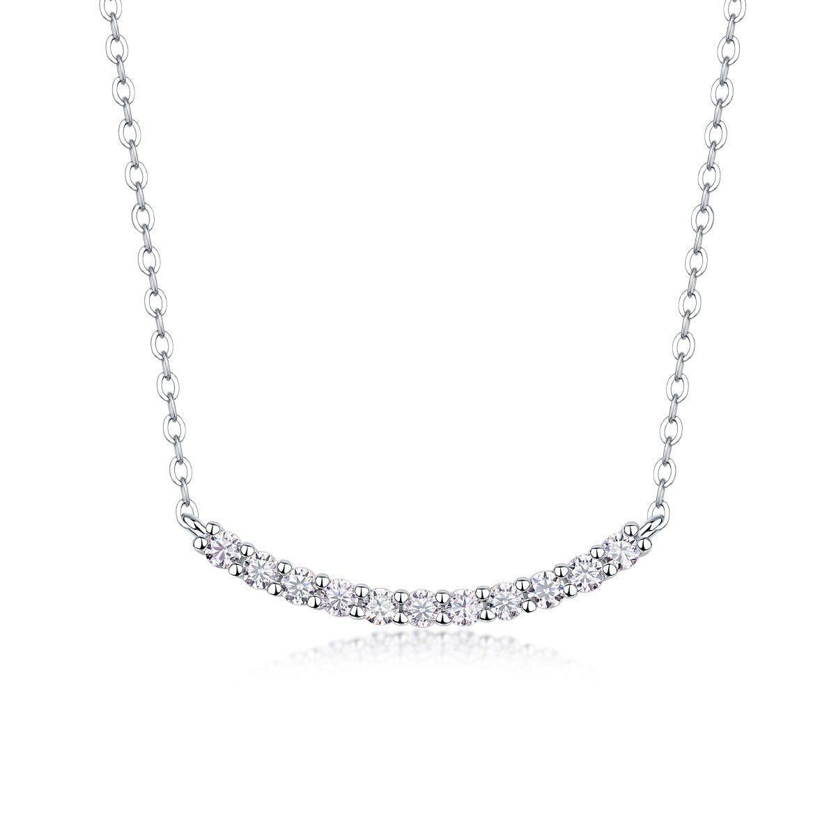 Elegant Women Fashion Statement 925 Sterling Silver and Moissanite Stones Geometric Moissanite Silver Necklace - KIAHMILLA
