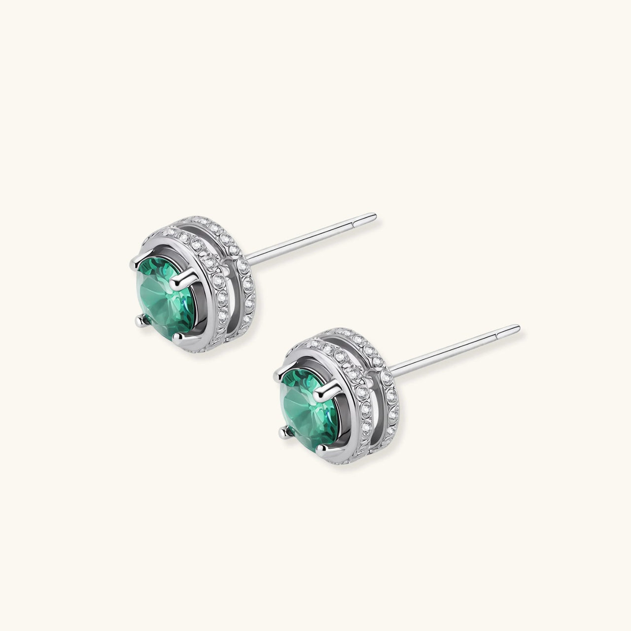 Emerald Spark Halo Studs - KIAHMILLA