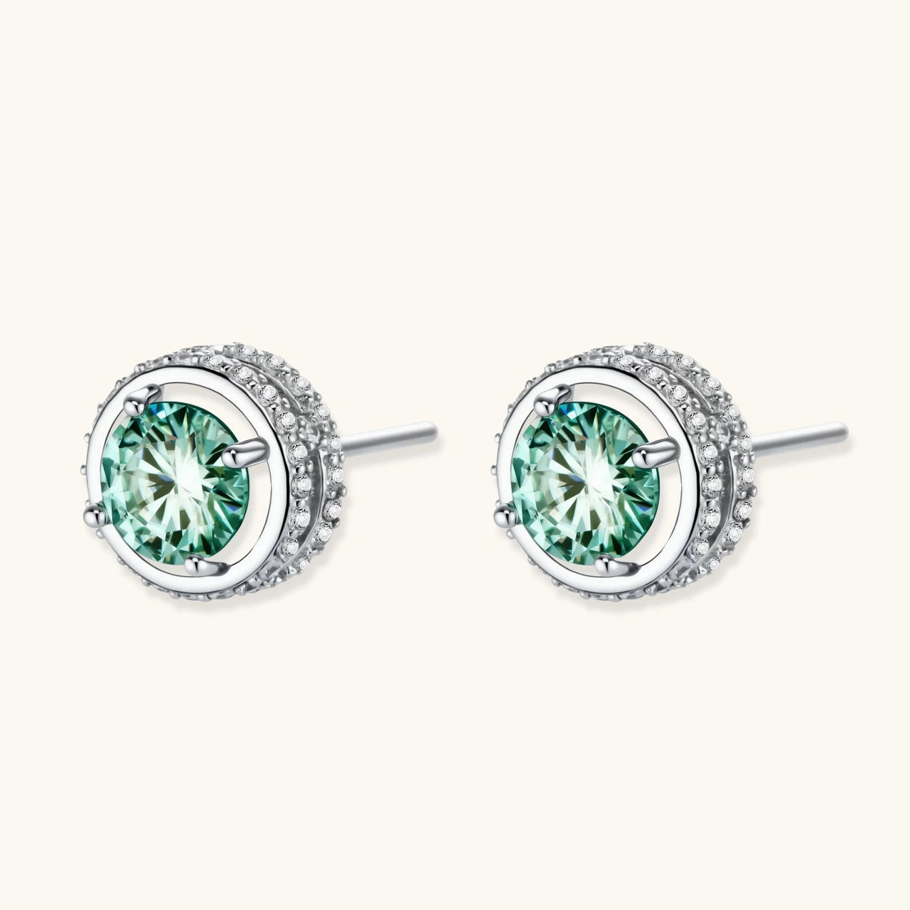 Emerald Spark Halo Studs - KIAHMILLA