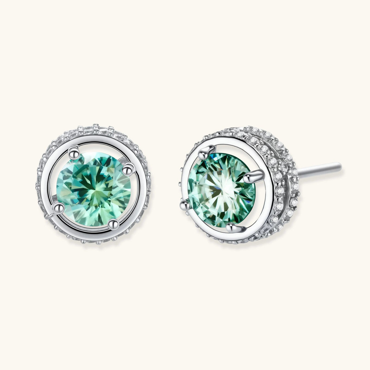 Emerald Spark Halo Studs - KIAHMILLA