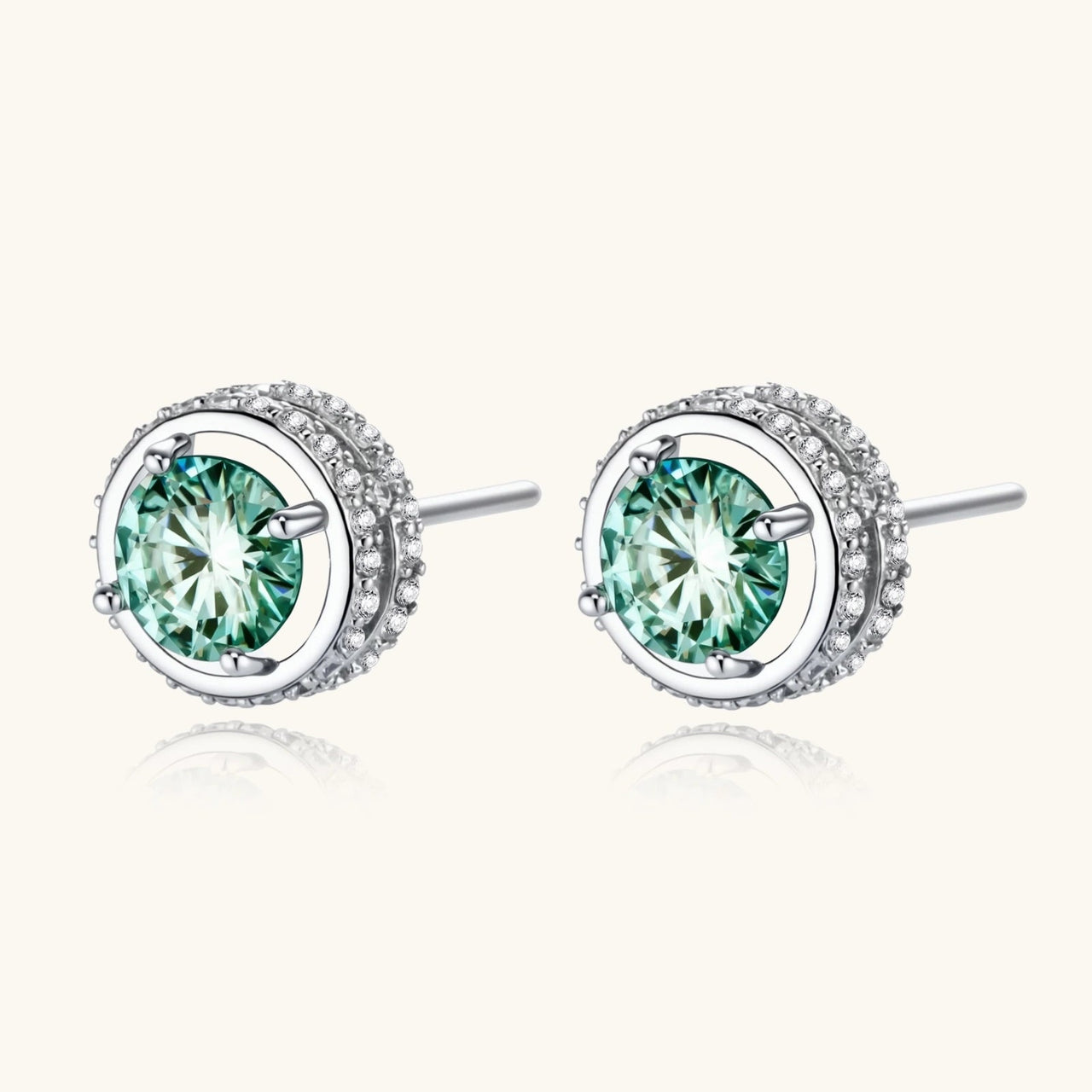 Emerald Spark Halo Studs - KIAHMILLA