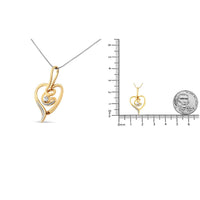Espira 10K Yellow Gold .03 Cttw Diamond-Accented Round-Cut Diamond Swirl Open Heart 18