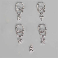 Fashion A - Z Letters 925 Sterling Silver Leverback Earrings - KIAHMILLA