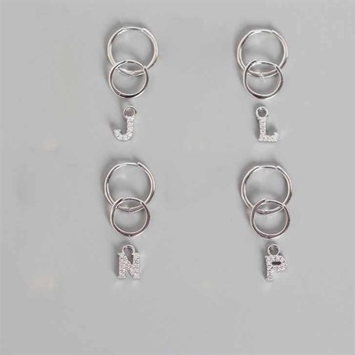 Fashion A - Z Letters 925 Sterling Silver Leverback Earrings - KIAHMILLA