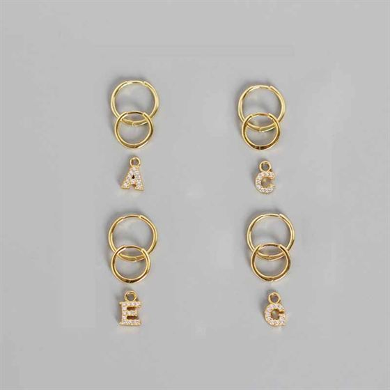 Fashion A - Z Letters 925 Sterling Silver Leverback Earrings - KIAHMILLA