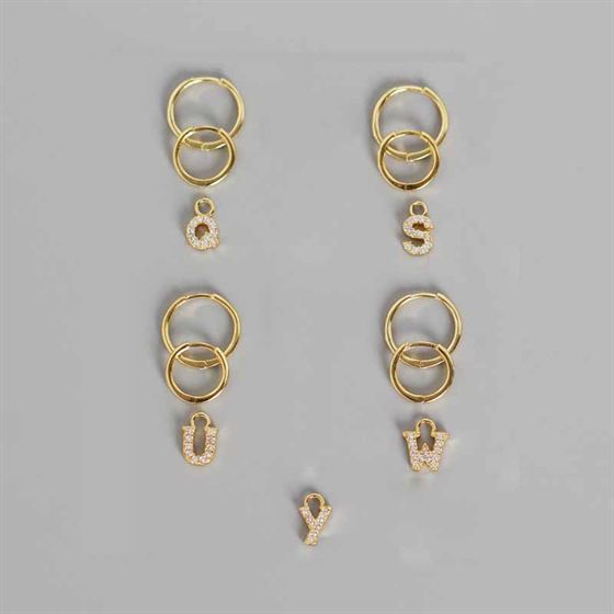 Fashion A - Z Letters 925 Sterling Silver Leverback Earrings - KIAHMILLA