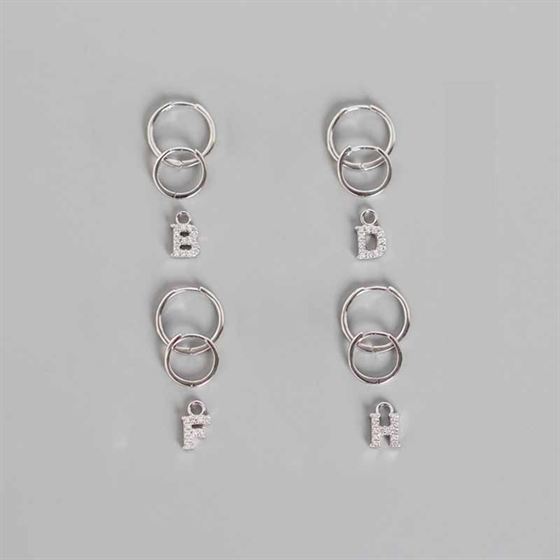 Fashion A - Z Letters 925 Sterling Silver Leverback Earrings - KIAHMILLA