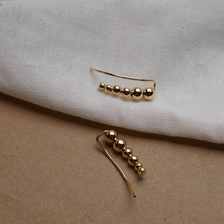 Fashion Beads 925 Sterling Silver Climbing Stud Earrings - KIAHMILLA
