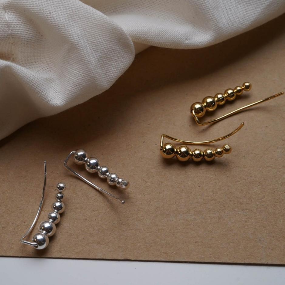 Fashion Beads 925 Sterling Silver Climbing Stud Earrings - KIAHMILLA