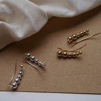 Fashion Beads 925 Sterling Silver Climbing Stud Earrings - KIAHMILLA