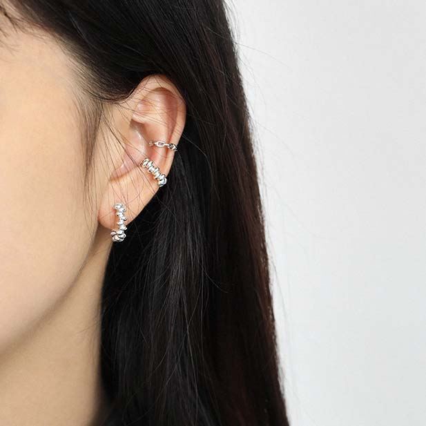 Fashion Beads 925 Sterling Silver Non-Pierced Earrings - KIAHMILLA