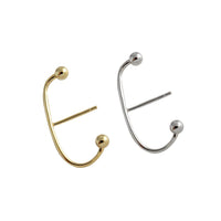 Fashion Beads C Shape New 925 Sterling Silver Stud Earrings - KIAHMILLA