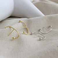 Fashion Beads C Shape New 925 Sterling Silver Stud Earrings - KIAHMILLA