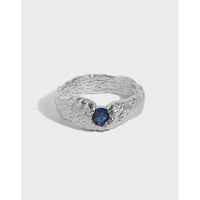 Fashion Blue CZ Irregualr 925 Sterling Silver Ring - KIAHMILLA