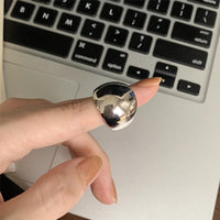 Fashion Classic Glossy Spherical Shape 925 Sterling Silver Adjustable Ring - KIAHMILLA
