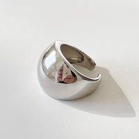 Fashion Classic Glossy Spherical Shape 925 Sterling Silver Adjustable Ring - KIAHMILLA