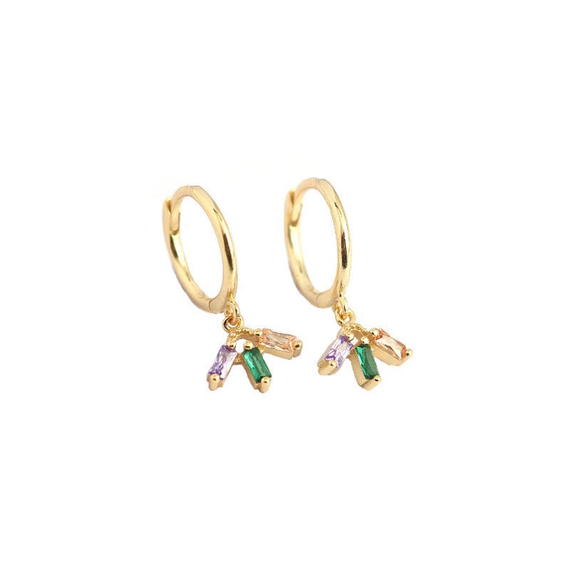 Fashion Colorful CZ Flower 925 Sterling Silver Hoop Earrings - KIAHMILLA