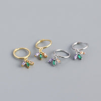 Fashion Colorful CZ Flower 925 Sterling Silver Hoop Earrings - KIAHMILLA