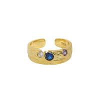 Fashion Colorful Irregular CZ 925 Sterling Silver Adjustable Ring - KIAHMILLA