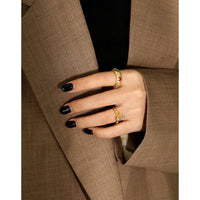 Fashion Colorful Round CZ 925 Sterling Silver Adjustable Ring - KIAHMILLA