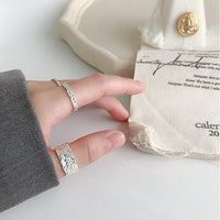 Fashion Concave Convex 925 Sterling Silver Adjustable Ring - KIAHMILLA