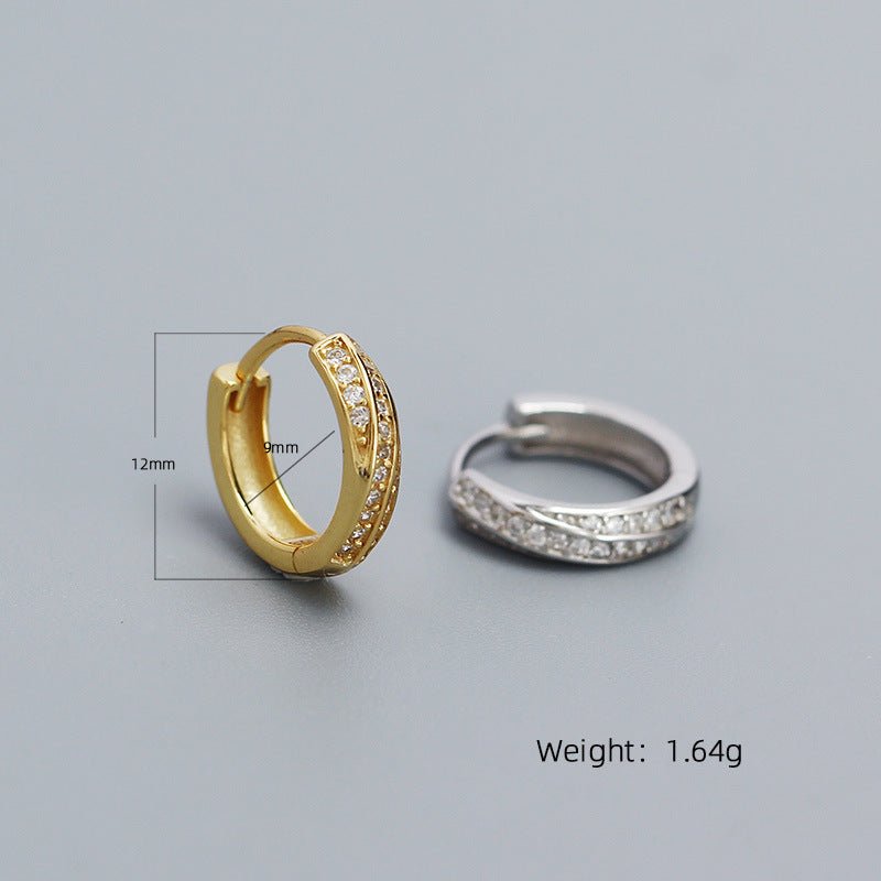 Fashion Cross CZ Mobius 925 Sterling Silver Stacker Hoop Earrings - KIAHMILLA