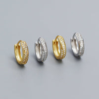 Fashion Cross CZ Mobius 925 Sterling Silver Stacker Hoop Earrings - KIAHMILLA
