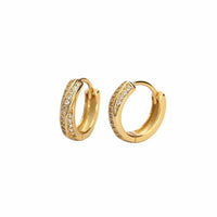 Fashion Cross CZ Mobius 925 Sterling Silver Stacker Hoop Earrings - KIAHMILLA