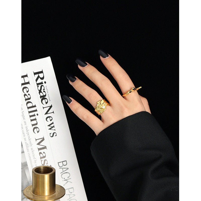 Fashion CZ Flowing River 925 Sterling Silver Adjustable Ring - KIAHMILLA
