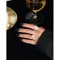 Fashion CZ Flowing River 925 Sterling Silver Adjustable Ring - KIAHMILLA