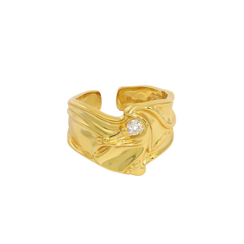 Fashion CZ Flowing River 925 Sterling Silver Adjustable Ring - KIAHMILLA