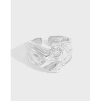 Fashion CZ Flowing River 925 Sterling Silver Adjustable Ring - KIAHMILLA