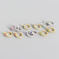 Fashion CZ Snake 925 Sterling Silver Hoop Earrings - KIAHMILLA