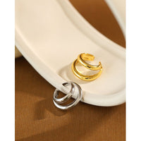 Fashion Double Layer Circle 925 Sterling Silver Non-Pierced Earring(Single) - KIAHMILLA