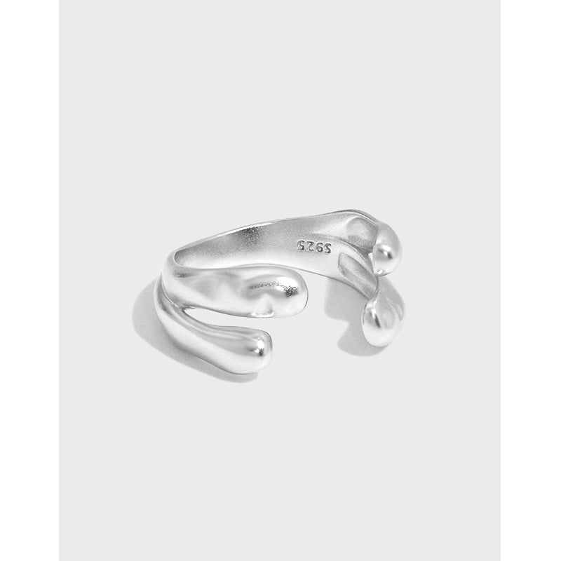 Fashion Double Layers Drop Water 925 Sterling Silver Adjustable Ring - KIAHMILLA