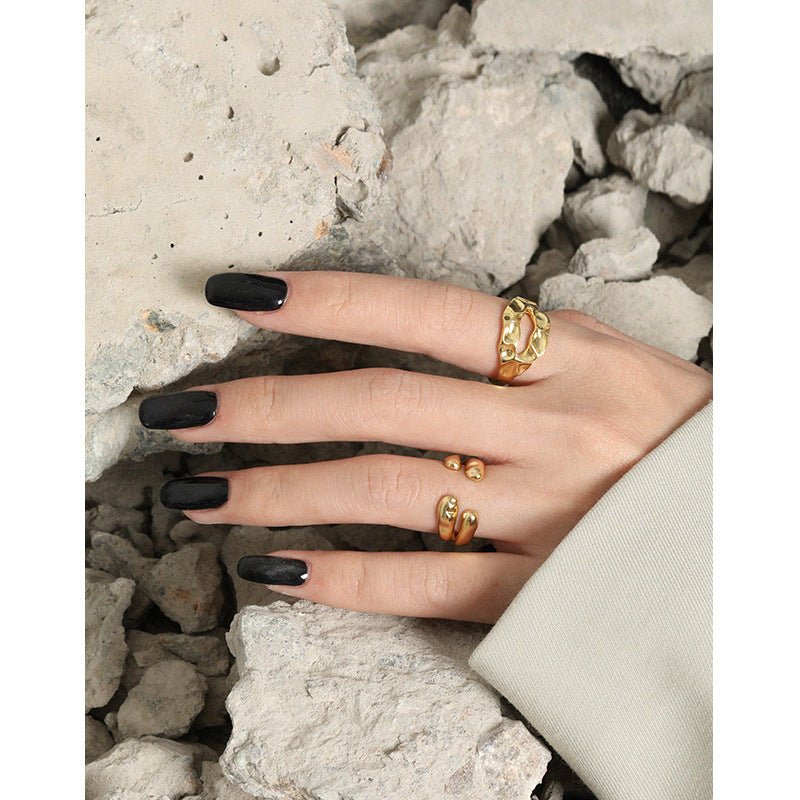 Fashion Double Layers Drop Water 925 Sterling Silver Adjustable Ring - KIAHMILLA