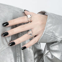 Fashion Double Layers Irregular Natural Baroque Pearl 925 Sterling Silver Adjustable Ring - KIAHMILLA